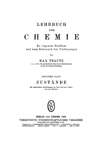 Lehrbuch der Chemie: Band 2 Zustände