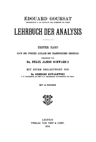 Lehrbuch der Analysis: Band 1