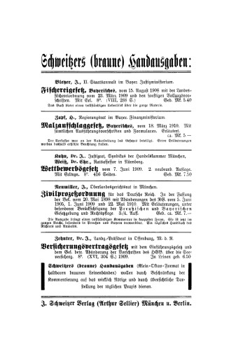 Gesetz gegen den unlauteren Wettbewerb: Vom 7. Juni 1909