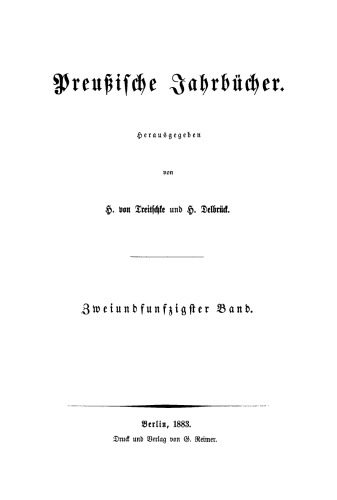 Preußische Jahrbücher: Band 52