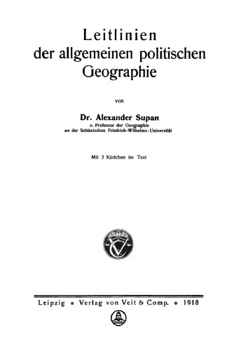 Leitlinien der allgemeinen politischen Geographie