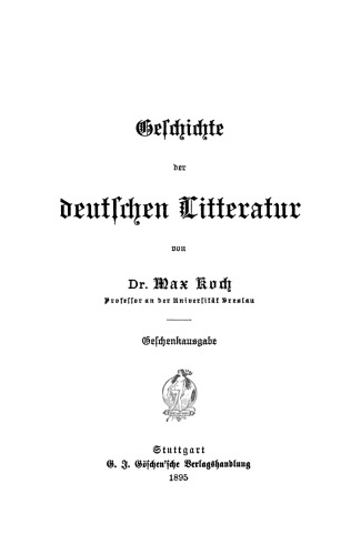 Geschichte der deutschen Literatur