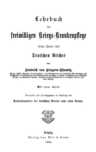 Lehrbuch freiwilligen Kriegs-Krankenpflege beim Heere des Deutschen Reiches