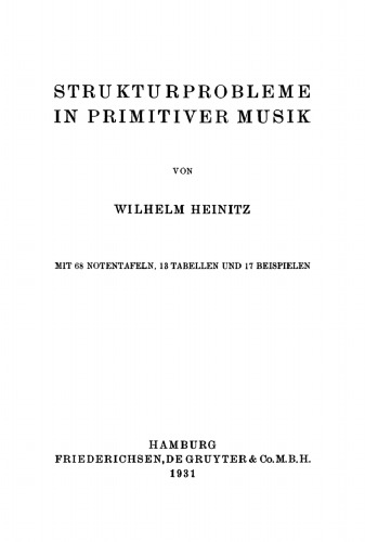 Strukturprobleme in primitiver Musik