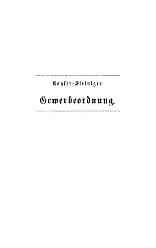 Gewerbeordnung für das Deutsche Reich