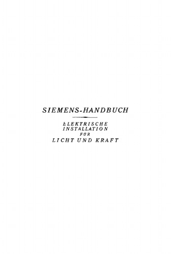 Elektrische Installation für Licht und Kraft