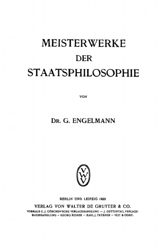 Meisterwerke der Staatsphilosophie
