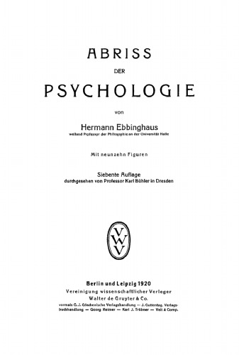 Abriss der Psychologie