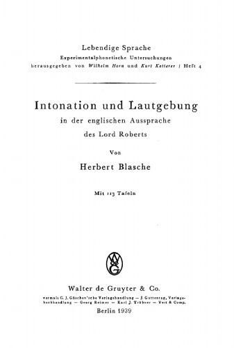 Intonation und Lautgebungs in der englischen Aussprache des Lord Roberts