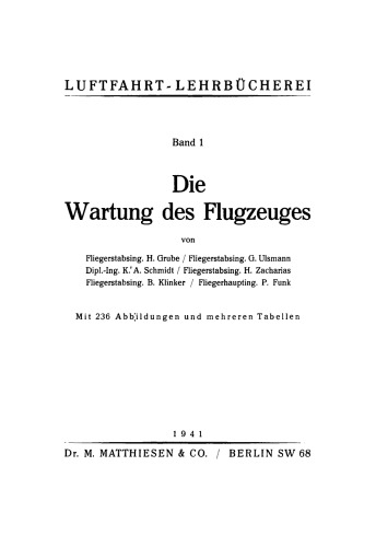 Die Wartung des Flugzeuges