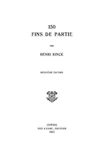 150 Fins de partie / 150 Endspielstudie