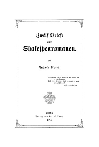 Zwölf Briefe eines Shakespearomanen
