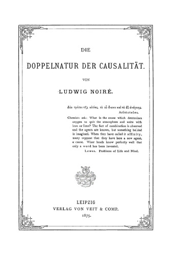 Die Doppelnatur der Causalität