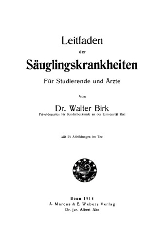 Leitfaden der Säuglingskrankheiten: Für Studierende und Ärzte