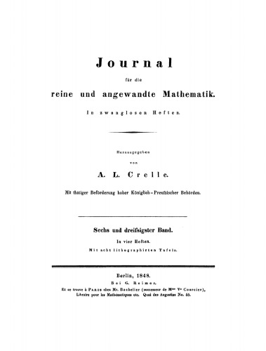 Journal für die reine und angewandte Mathematik: Band 36