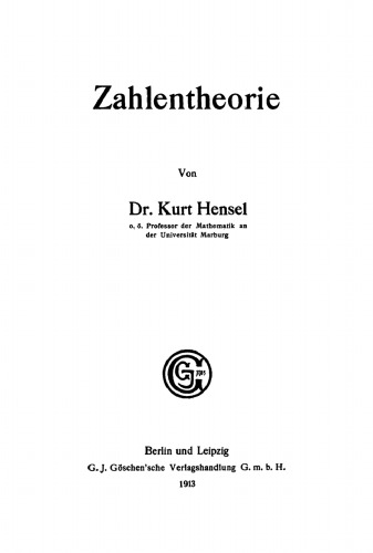 Zahlentheorie