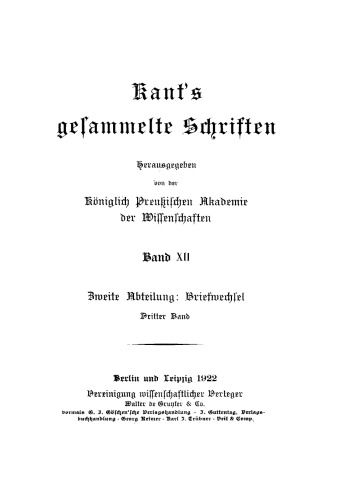 Gesammelte Schriften. Band 12 (II, Band 3) 1795–1803: Anhang