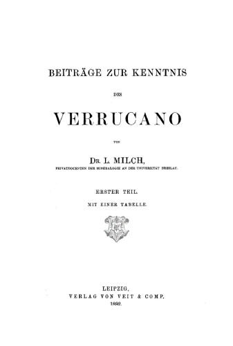 Beiträge zur Kenntnis des Verrucano: Teil 1