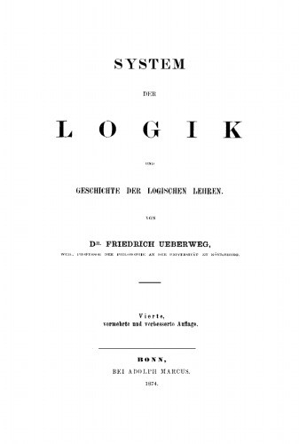 System der Logik und Geschichte der logischen Lehren