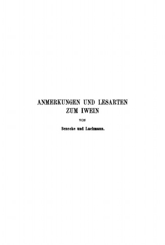 Iwein: Eine Erzählung