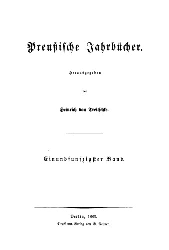 Preußische Jahrbücher: Band 51
