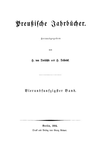 Preußische Jahrbücher: Band 54