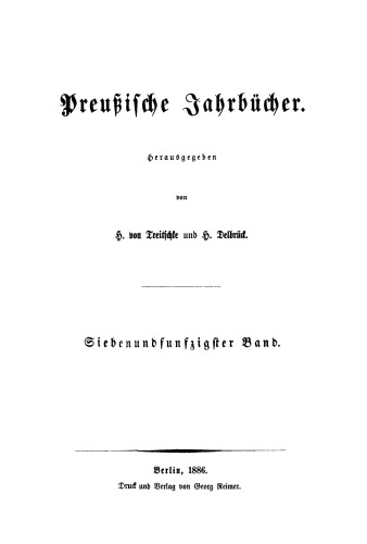 Preußische Jahrbücher: Band 57