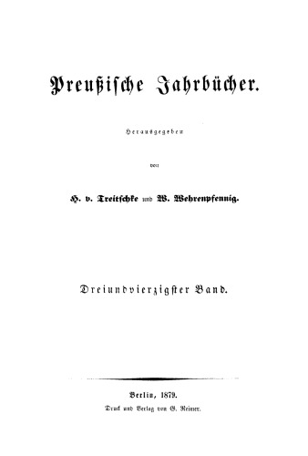 Preußische Jahrbücher: Band 43