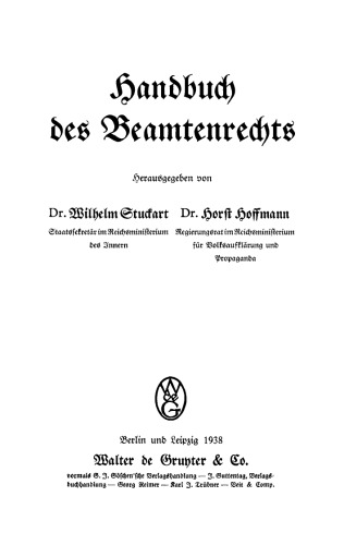 Handbuch des Beamtenrechts