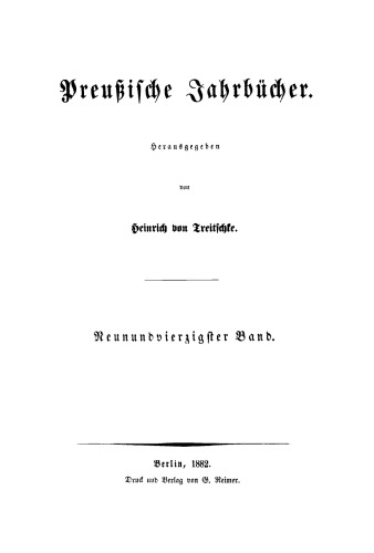 Preußische Jahrbücher: Band 49