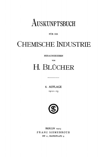Auskunftsbuch für die chemische Industrie