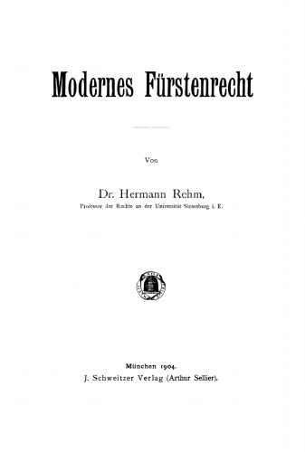 Modernes Fürstenrecht
