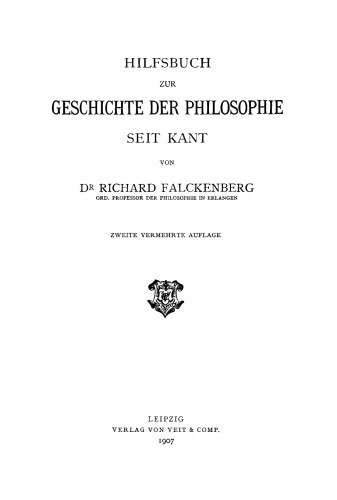 Hilfsbuch zur Geschichte der Philosophie seit Kant