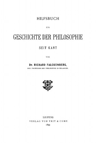 Hilfsbuch zur Geschichte der Philosophie seit Kant