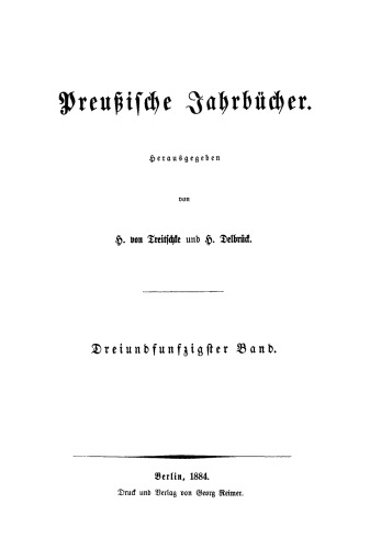 Preußische Jahrbücher: Band 53