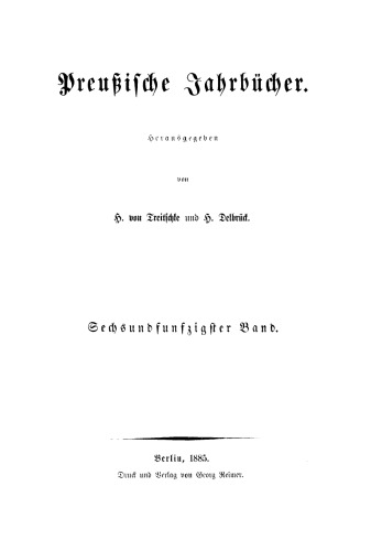Preußische Jahrbücher: Band 56
