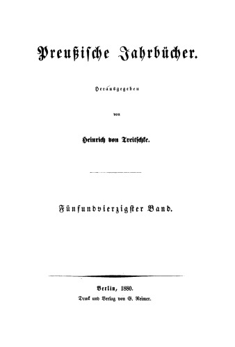 Preußische Jahrbücher: Band 45