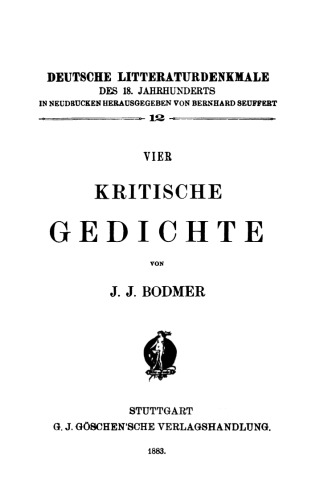 Vier kritische Gedichte