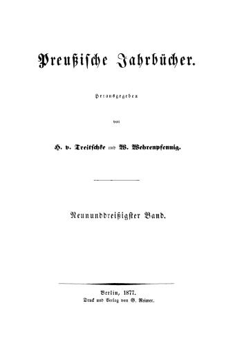 Preußische Jahrbücher: Band 39