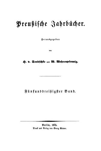Preußische Jahrbücher: Band 35