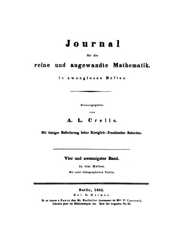 Journal für die reine und angewandte Mathematik: Band 24