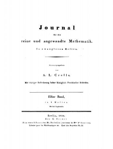 Journal für die reine und angewandte Mathematik: Band 11