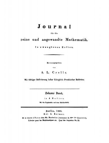 Journal für die reine und angewandte Mathematik: Band 10