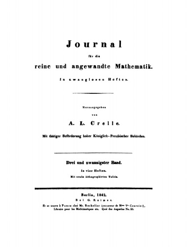 Journal für die reine und angewandte Mathematik: Band 23
