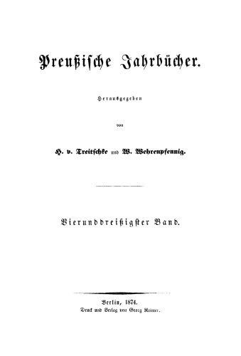 Preußische Jahrbücher: Band 34