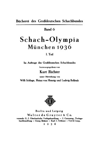 Schach-Olympia München 1936, Teil 1