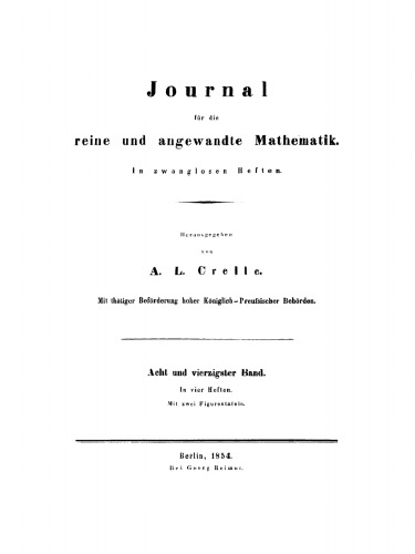 Journal für die reine und angewandte Mathematik: Band 48