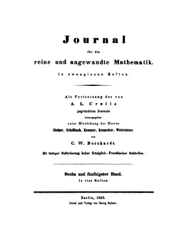 Journal für die reine und angewandte Mathematik: Band 56