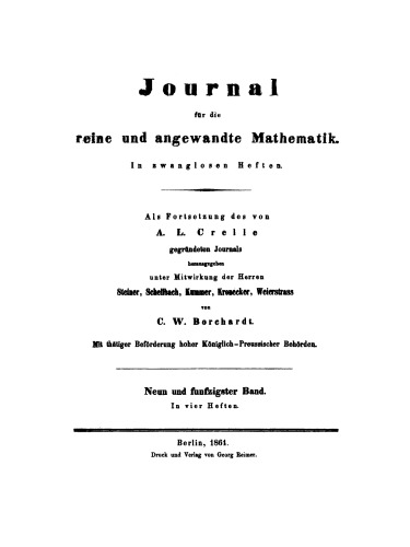 Journal für die reine und angewandte Mathematik: Band 59