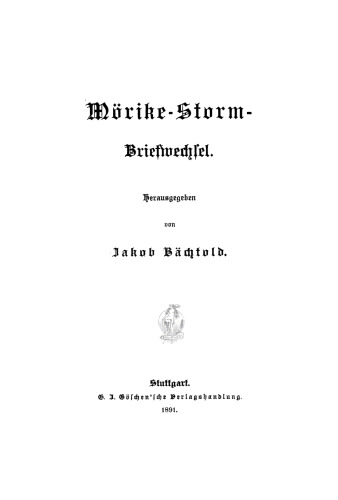Mörike-Storm-Briefwechsel